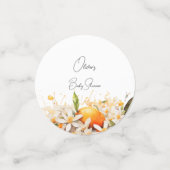 Kleine cutie Oranje Baby shower Citrus Tangerines Confetti (Kleine voorkant)