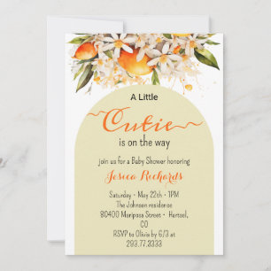 Kleine Cutie Oranje Baby shower Citrus Tangerines Kaart