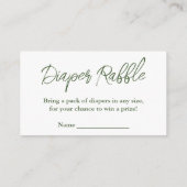Kleine Cutie Oranje Baby shower Diaper Raffle Informatiekaartje (Achterkant)