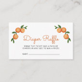 Kleine Cutie Oranje Baby shower Diaper Raffle Informatiekaartje (Voorkant)