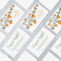 Kleine Cutie Oranje Baby shower Diaper Raffle