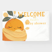 Kleine cutie oranje Baby shower Spandoek (Horizontaal)