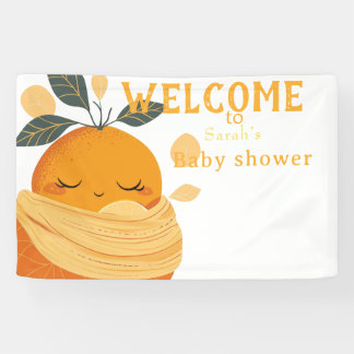 Kleine cutie oranje Baby shower Spandoek