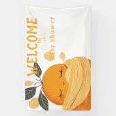 Kleine cutie oranje Baby shower Spandoek (Verticaal)