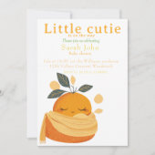 Kleine cutie oranje Baby shower uitnodiging (Voorkant)