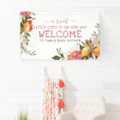 Kleine Cutie | Oranje Baby shower van citrusvrucht Spandoek (Insitu)