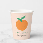 Kleine Cutie Oranje Baby showers papieren bekers (Achterkant)