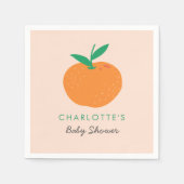 Kleine Cutie Oranje Baby showers servetten (Voorkant)