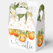 Kleine Cutie Oranje Citrus Baby shower Bedankdoosjes (Geopend)