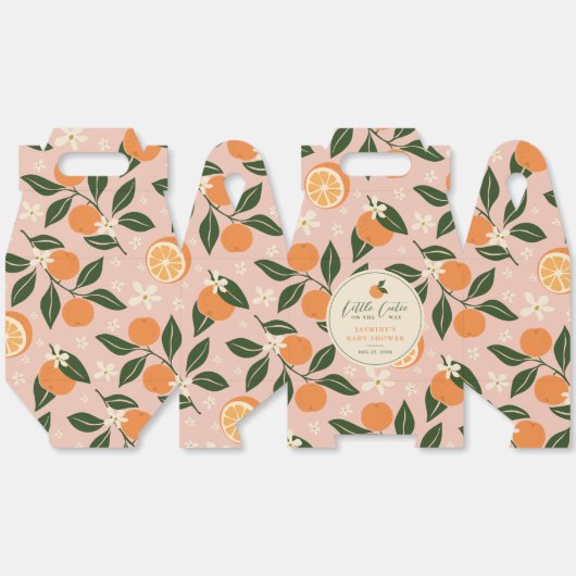 Kleine Cutie Oranje Citrus Baby shower Bedankdoosjes (Ongevouwen)