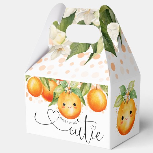 Kleine Cutie Oranje Citrus Baby shower Bedankdoosjes