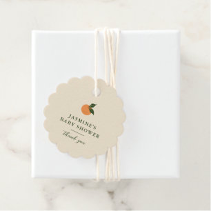 Kleine Cutie Oranje Citrus Baby shower Bedankjes Labels