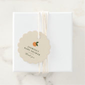 Kleine Cutie Oranje Citrus Baby shower Bedankjes Labels (In situ)