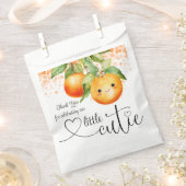 Kleine Cutie Oranje Citrus Baby shower Bedankzakje (Geknipt)