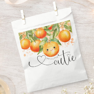 Kleine Cutie Oranje Citrus Baby shower Bedankzakje
