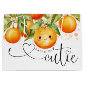 Kleine Cutie Oranje Citrus Baby shower Groot Cadeauzakje (Voorkant)