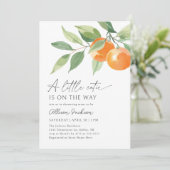 Kleine Cutie Oranje Citrus Baby shower Kaart (Staand voorkant)