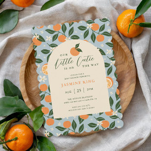 Kleine Cutie Oranje Citrus Baby shower Kaart