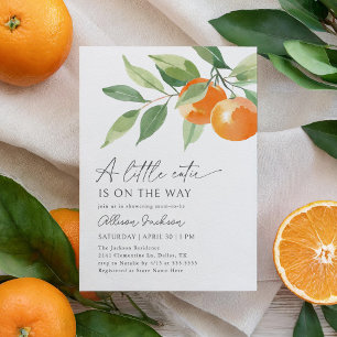 Kleine Cutie Oranje Citrus Baby shower Kaart