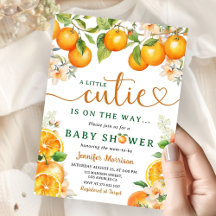 Kleine Cutie Oranje Citrus Baby shower