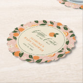 Kleine Cutie Oranje Citrus Baby shower Kartonnen Onderzetters (Gekanteld)