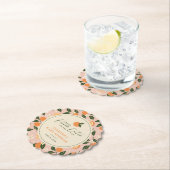 Kleine Cutie Oranje Citrus Baby shower Kartonnen Onderzetters (Insitu)