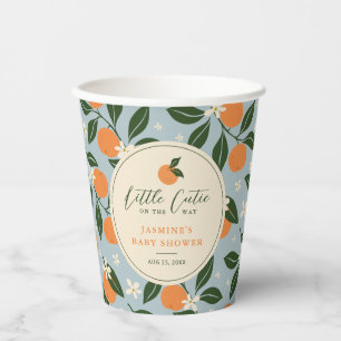 Kleine Cutie Oranje Citrus Baby shower Papieren Bekers