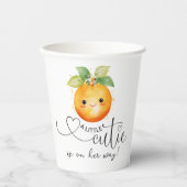 Kleine Cutie Oranje Citrus Baby shower Papieren Bekers (Voorkant)