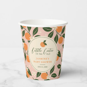Kleine Cutie Oranje Citrus Baby shower Papieren Bekers