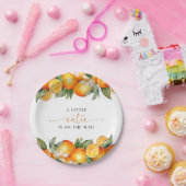 Kleine Cutie Oranje Citrus Baby shower Papieren Bordje (Feest)