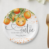 Kleine Cutie Oranje Citrus Baby shower Papieren Bordje