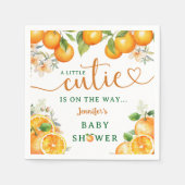 Kleine Cutie Oranje Citrus Baby shower Servet (Voorkant)