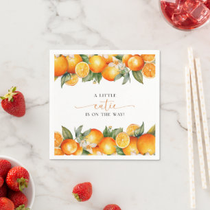 Kleine Cutie Oranje Citrus Baby shower Servet