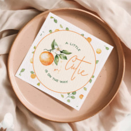 Kleine Cutie Oranje Citrus Baby shower Servet