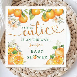Kleine Cutie Oranje Citrus Baby shower Servet