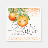 Kleine Cutie Oranje Citrus Baby shower Servet (Voorkant)