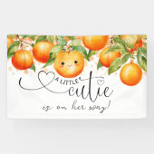 Kleine Cutie Oranje Citrus Baby shower Spandoek (Horizontaal)