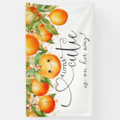 Kleine Cutie Oranje Citrus Baby shower Spandoek (Verticaal)