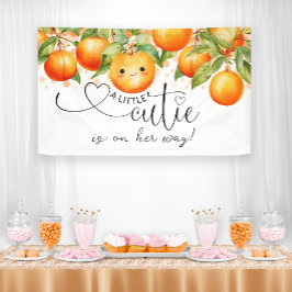 Kleine Cutie Oranje Citrus Baby shower Spandoek