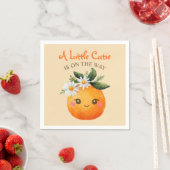 Kleine Cutie Oranje Citrus Waterverf Baby shower Servet (Insitu)