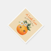 Kleine Cutie Oranje Citrus Waterverf Baby shower Servet (Hoek)