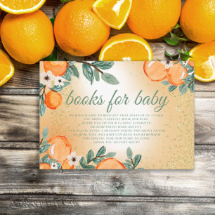 Kleine Cutie Oranje Groene Baby showers Boeken Informatiekaartje