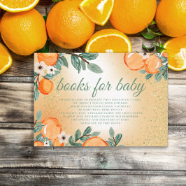 Kleine Cutie Oranje Groene Baby showers Boeken Informatiekaartje