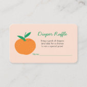 Kleine Cutie Oranje Luier Raffle Behuizing Kaart (Voorkant)