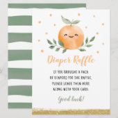 Kleine Cutie Oranje Luier Raffle Game Kaart (Voorkant / Achterkant)