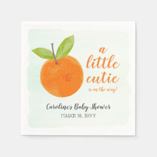 Kleine Cutie Oranje Waterverf Baby shower Servet