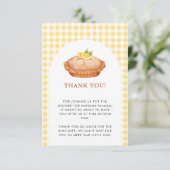 Kleine Cutie Pie Geel Baby shower Dank u Informatiekaartje (Staand voorkant)