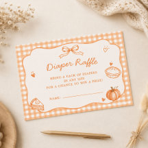 Kleine Cutie Pie Gingham Baby Shower Luier Raffle
