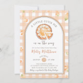 Kleine Cutie Pie Herfst Pompoen Gingham Baby showe Kaart (Voorkant)