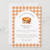 Kleine Cutie Pie Herfst Pompoen Gingham Baby showe Kaart (Voorkant)